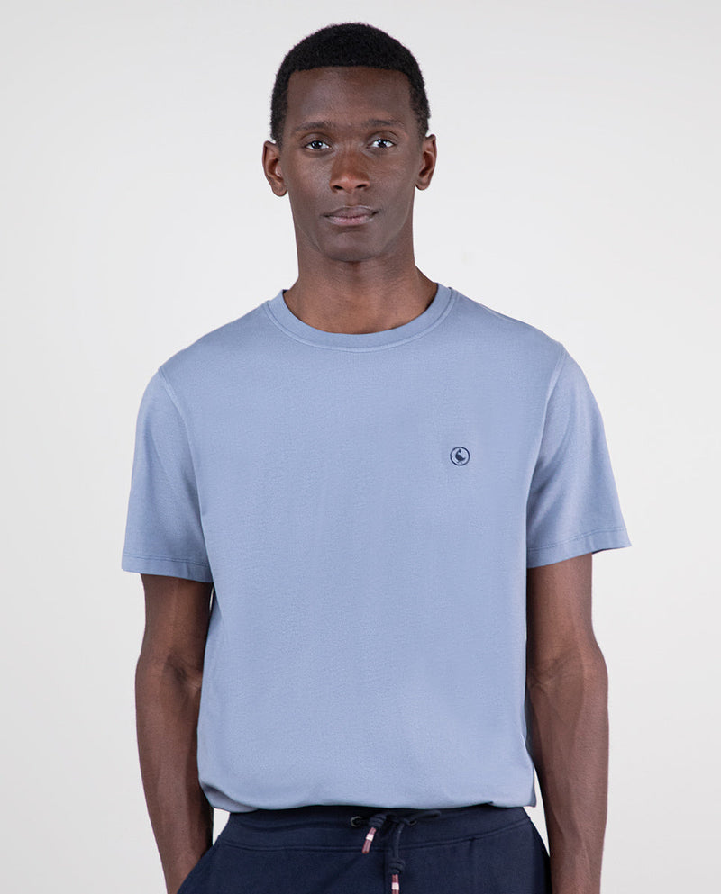 Camiseta Cuello Caja Garment Dyed Gris