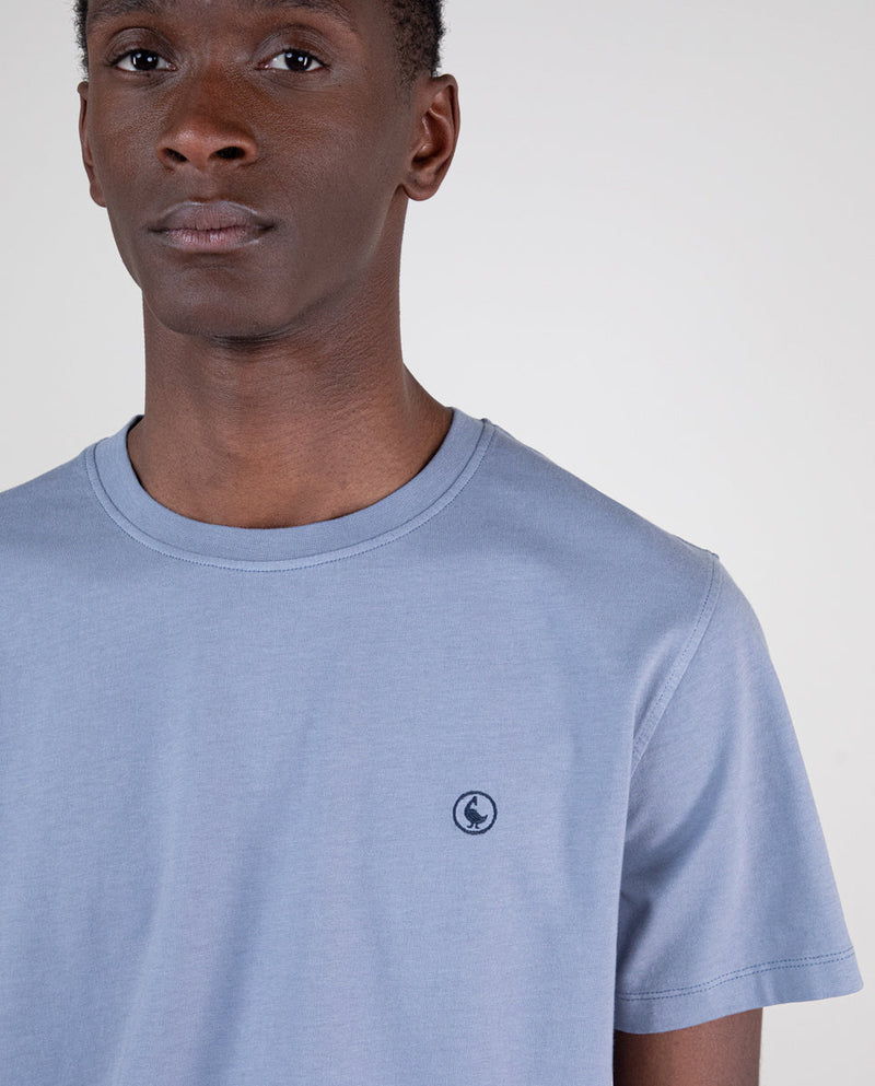 Camiseta Cuello Caja Garment Dyed Gris