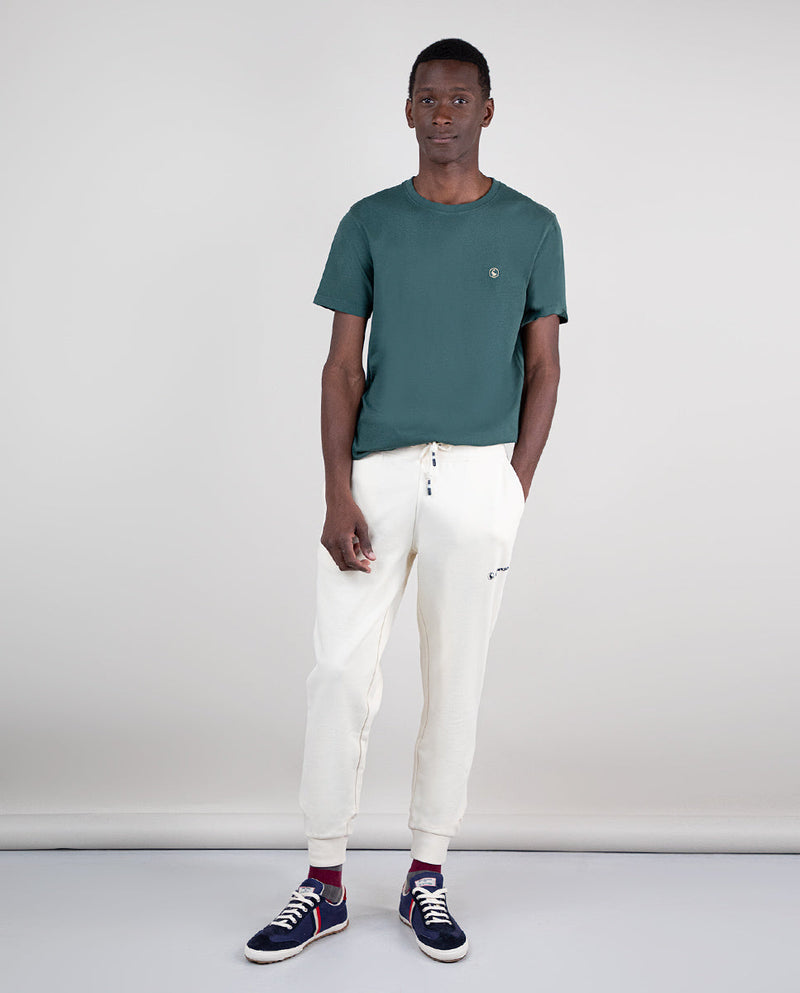 Camiseta Cuello Caja Garment Dyed Verde Pino