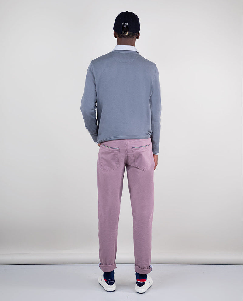 Sudadera Cuello Caja Garment Dyed Gris