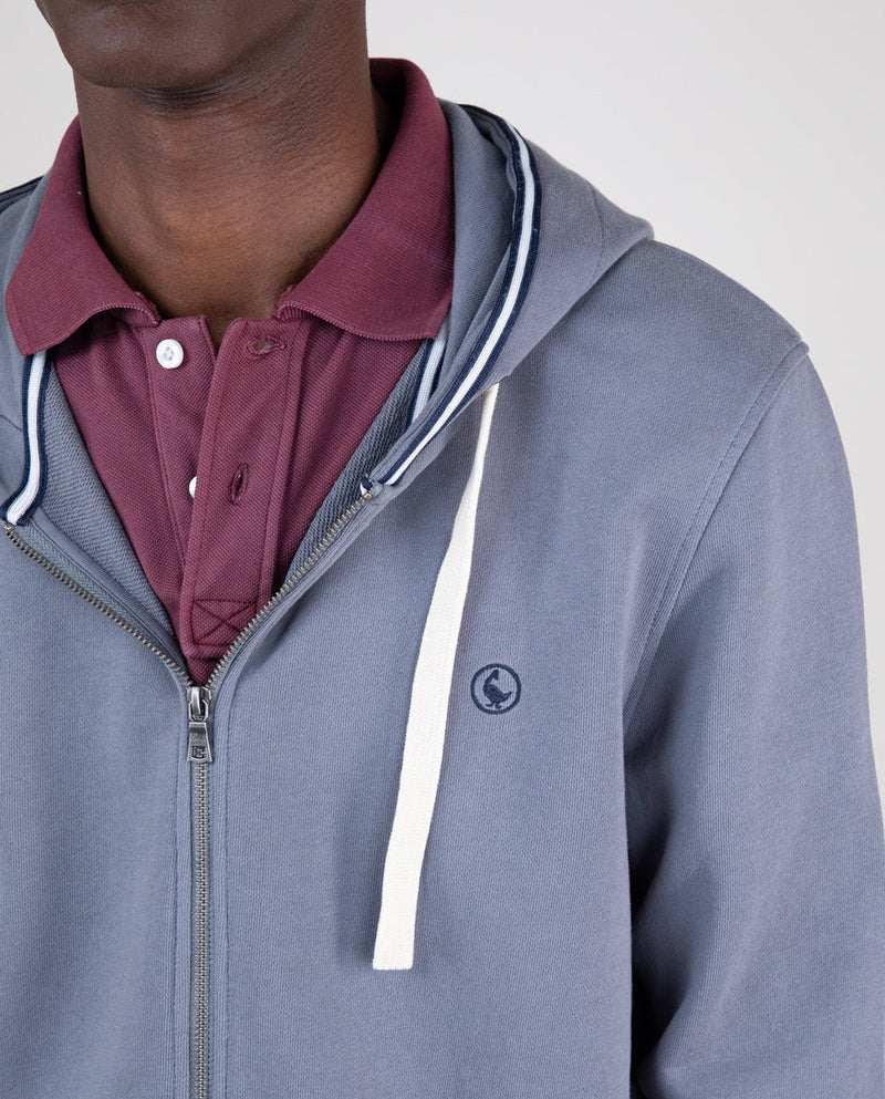 Sudadera Zipper Garment Dyed Gris