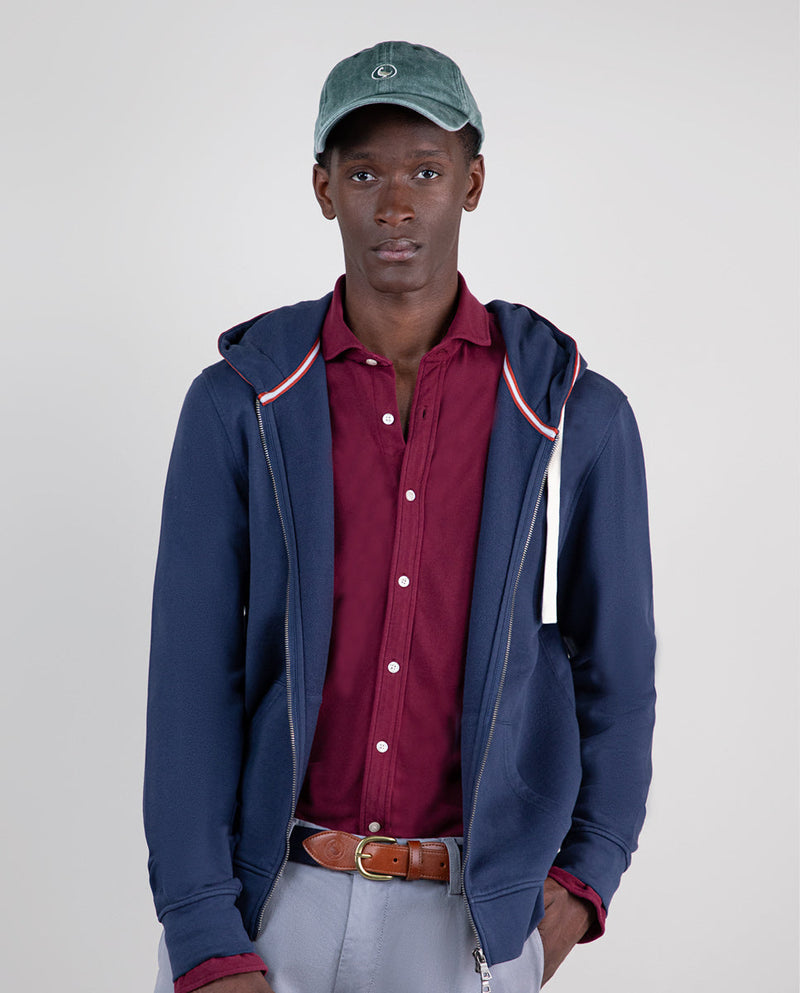 Sudadera Zipper Garment Dyed Marino