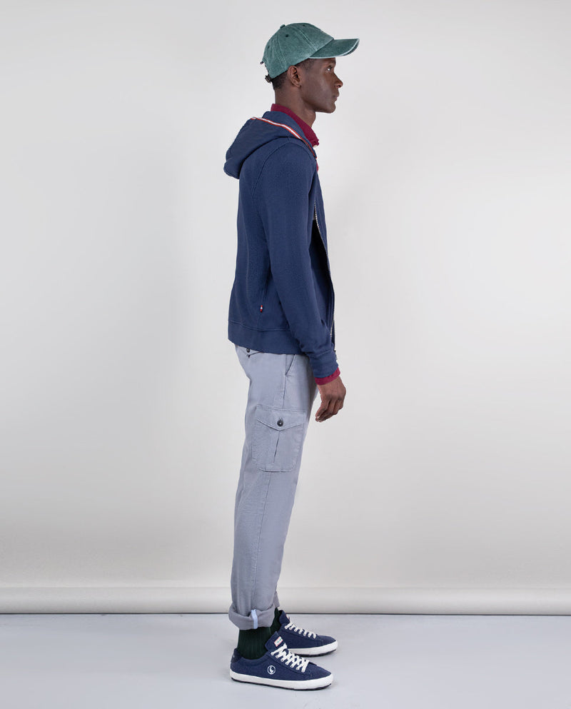 Sudadera Zipper Garment Dyed Marino