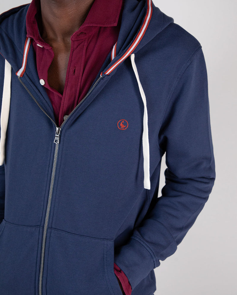 Sudadera Zipper Garment Dyed Marino