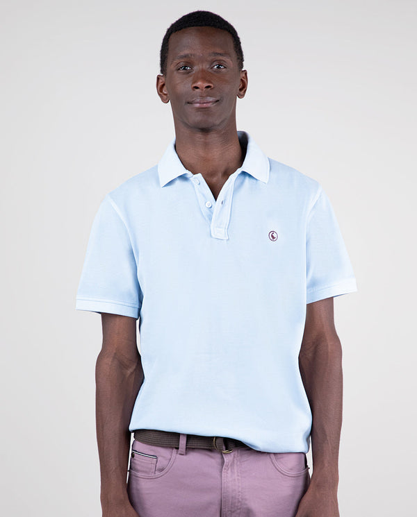 Polo Piqué Garment Dyed Azul Interseason