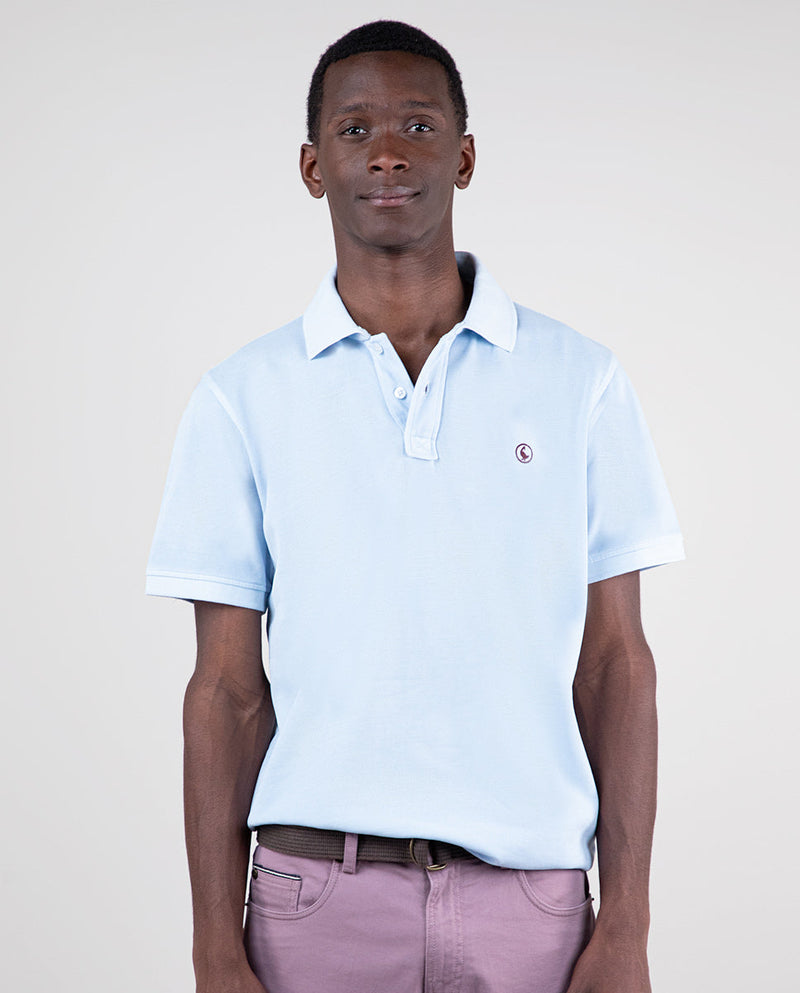 Polo Piqué Garment Dyed Azul Interseason