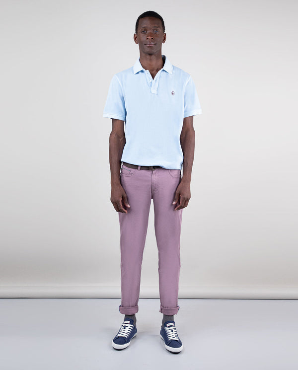 Polo Piqué Garment Dyed Azul Interseason