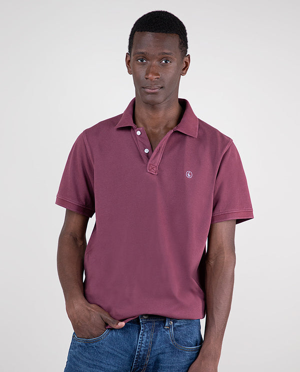 Polo Piqué Garment Dyed Granate Interseason