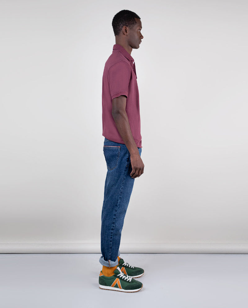 Polo Piqué Garment Dyed Granate Interseason