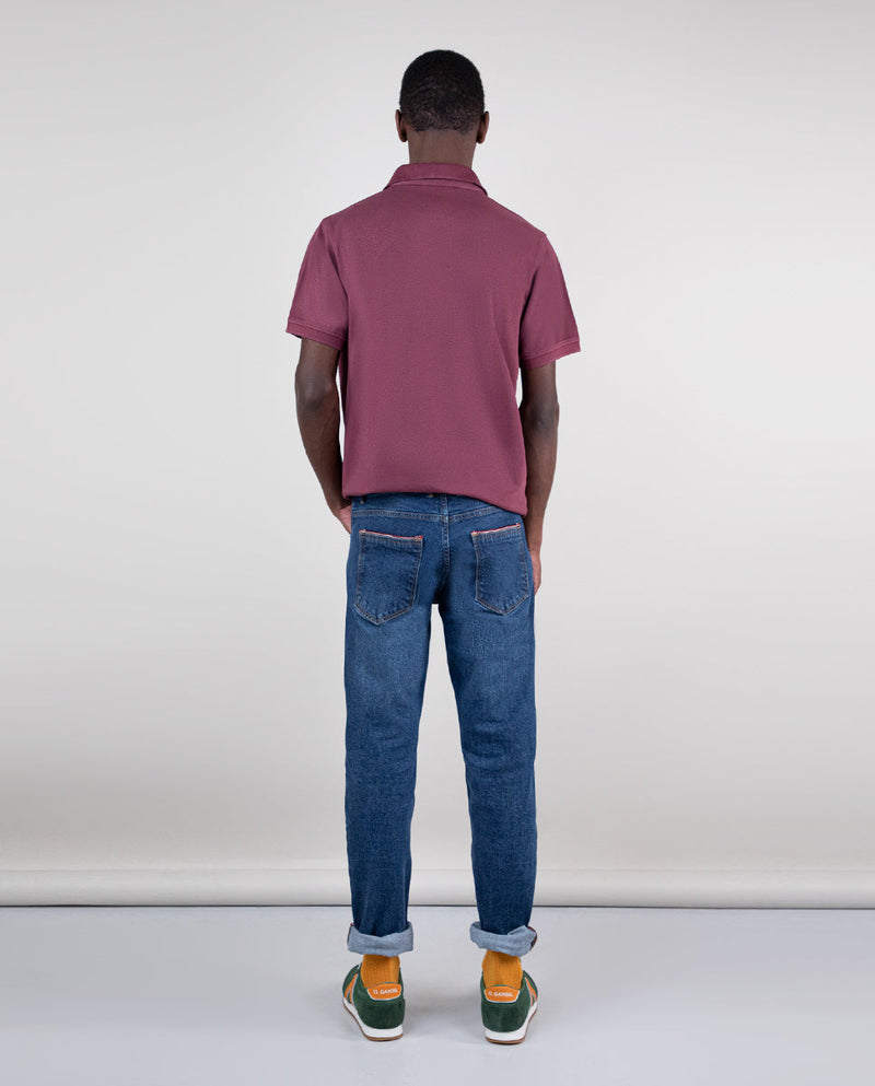 Polo Piqué Garment Dyed Granate Interseason