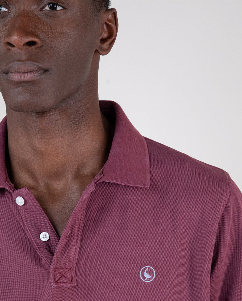 Polo Piqué Garment Dyed Granate Interseason