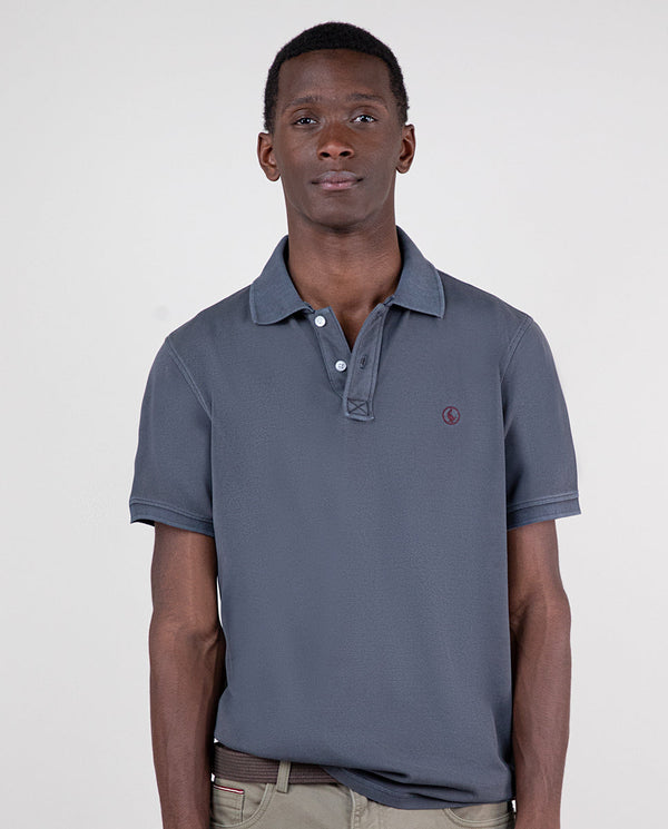 Polo Piqué Garment Dyed Gris Marengo Interseason