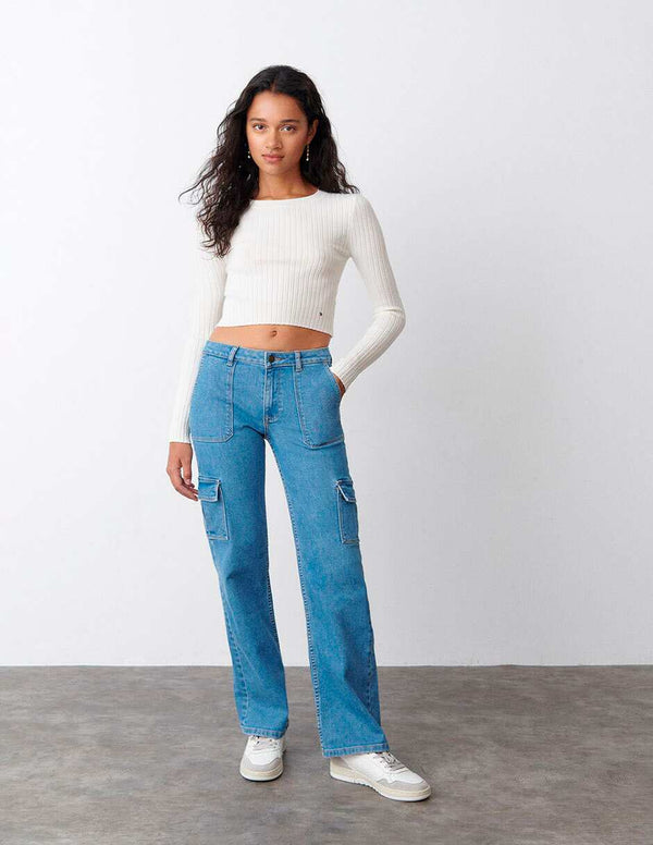 Brownie | Jeans recto cargo para mujer.