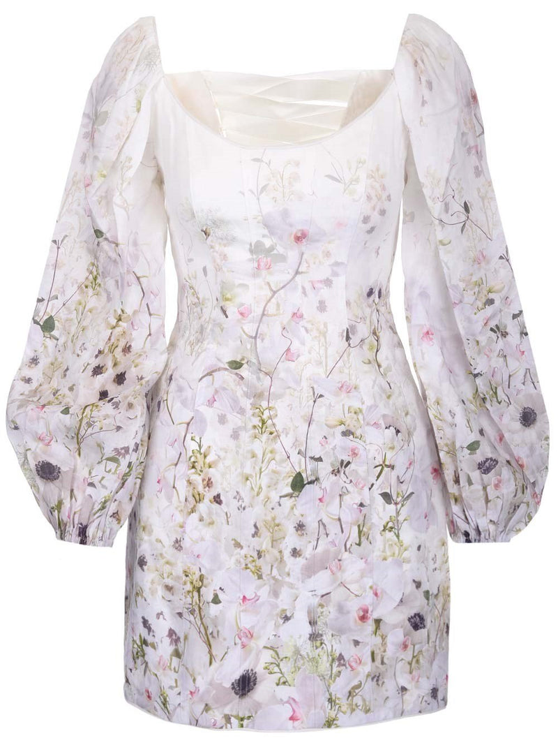 Vestido Formal Dancer Panelled Mini Blanco