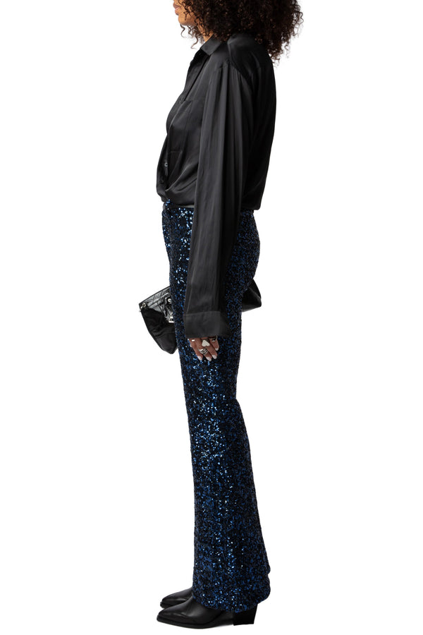Pantalones Prevy Sequins Encre
