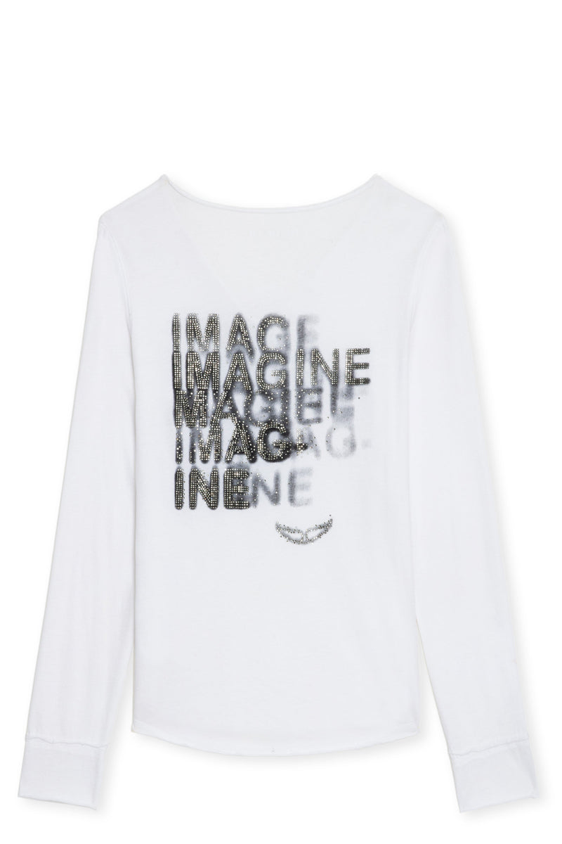 Top Tunisien Imagine Blurry Str Blanc