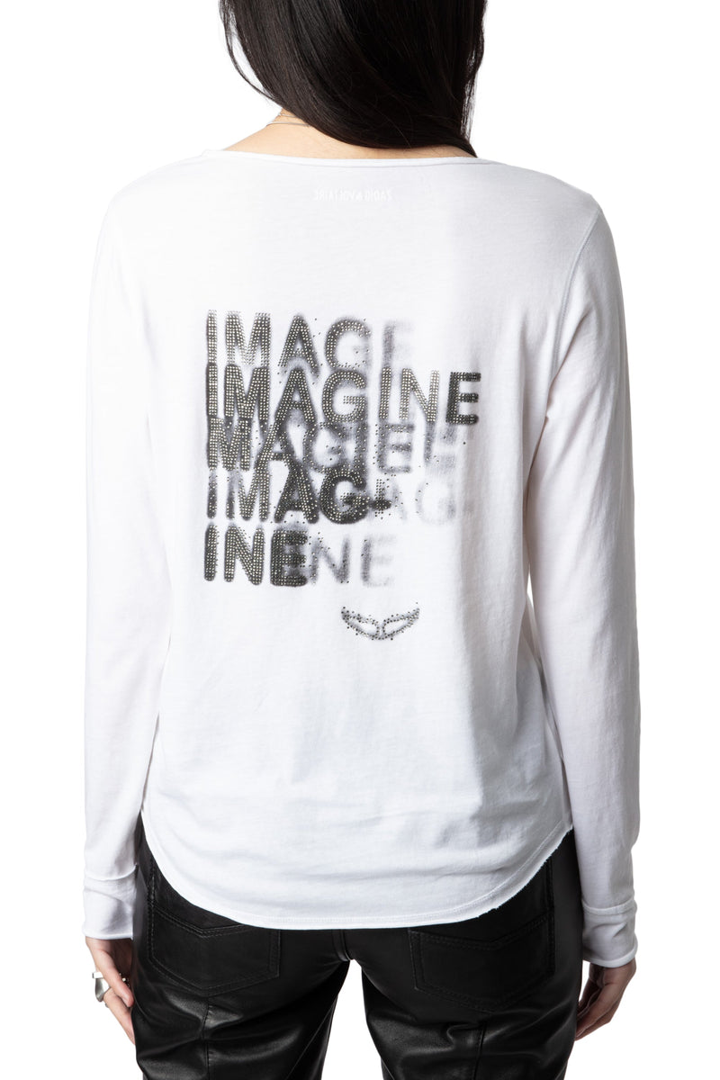 Top Tunisien Imagine Blurry Str Blanc