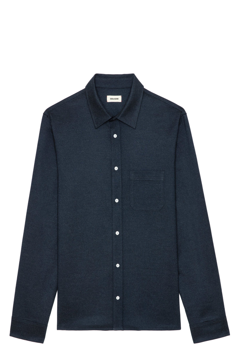Camisa Stan Pocket Flannel Encre