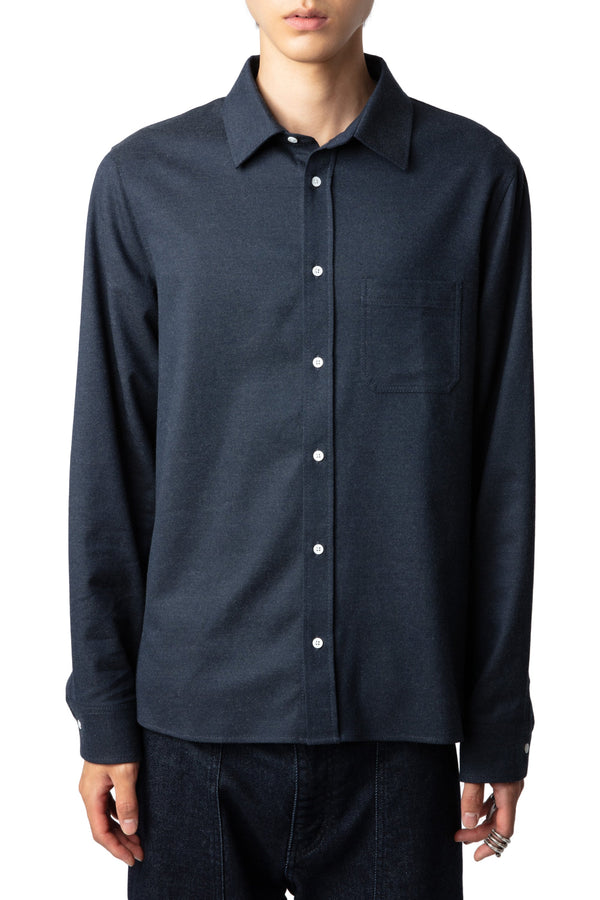 Camisa Stan Pocket Flannel Encre