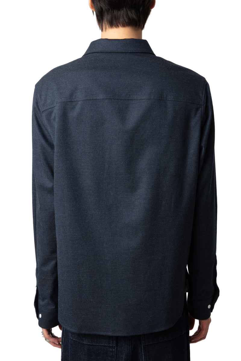 Camisa Stan Pocket Flannel Encre