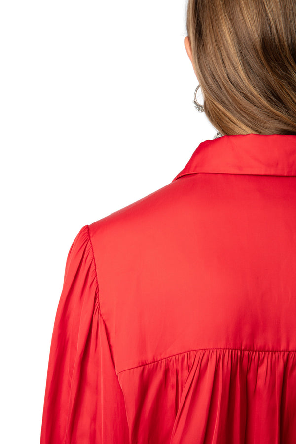 Blusa Trenta Satin Cerise