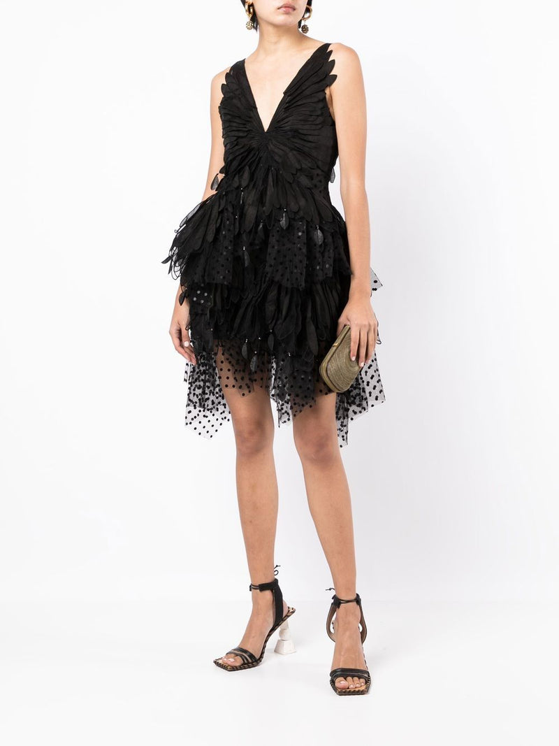 Vestido Formal Rhythmic Fluted Mini Negro