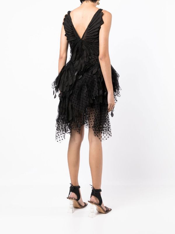 Vestido Formal Rhythmic Fluted Mini Negro