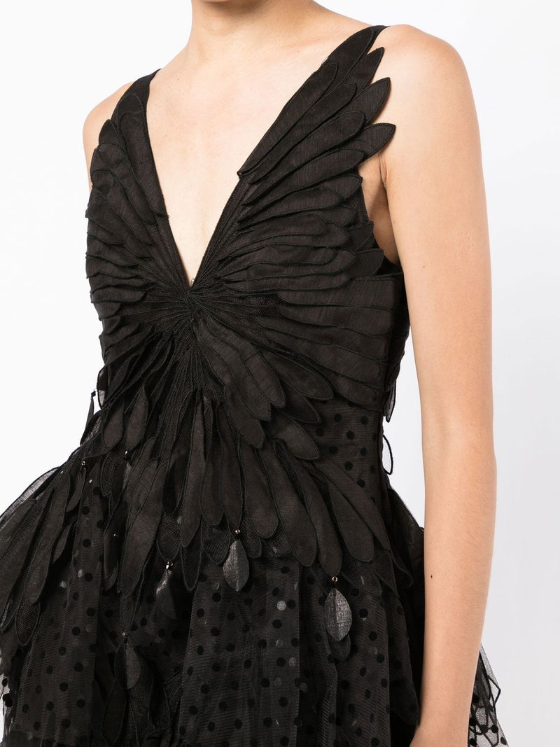 Vestido Formal Rhythmic Fluted Mini Negro