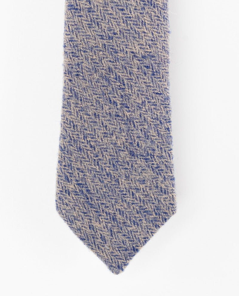 Corbata Lana Tartán Azul