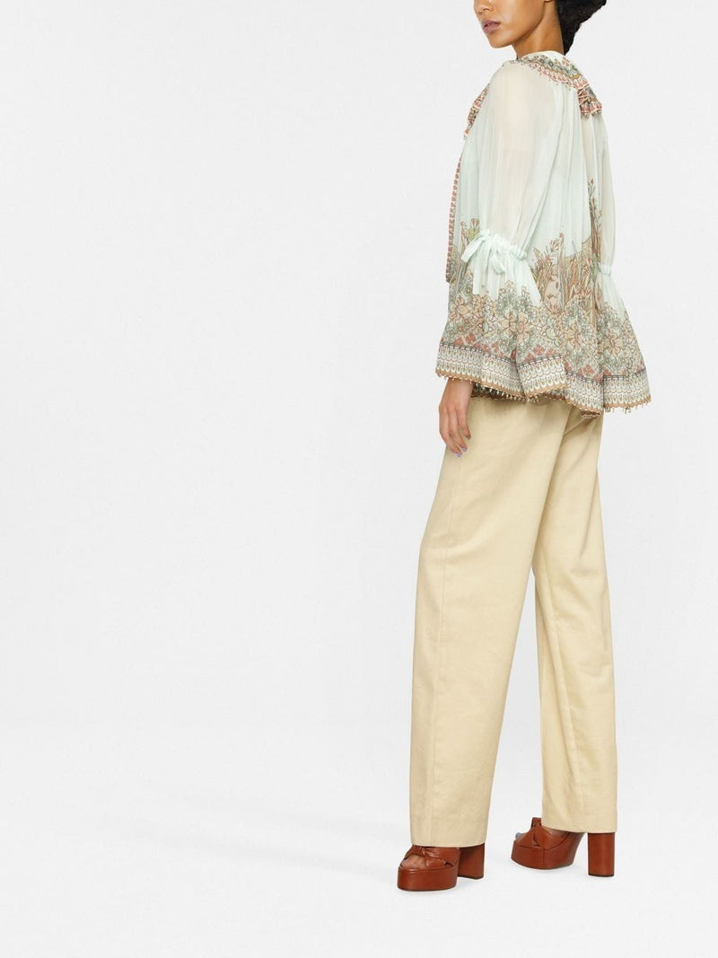 Blusa Kaleidoscope Ruffle Azul Claro