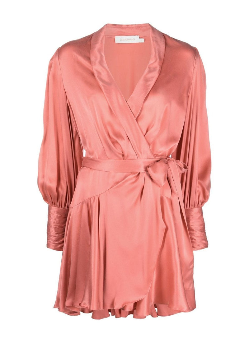 Vestido Formal Silk Wrap Mini Rosa