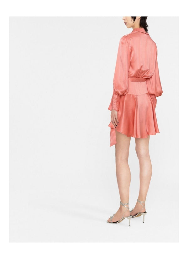 Vestido Formal Silk Wrap Mini Rosa
