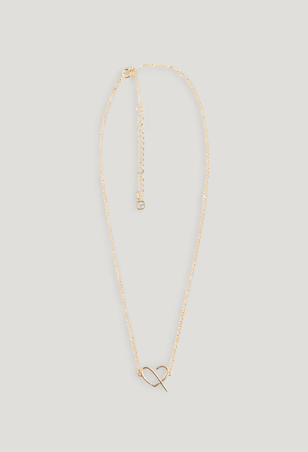 Claudie Pierlot | Collar corazón CP latón dorado para mujer.