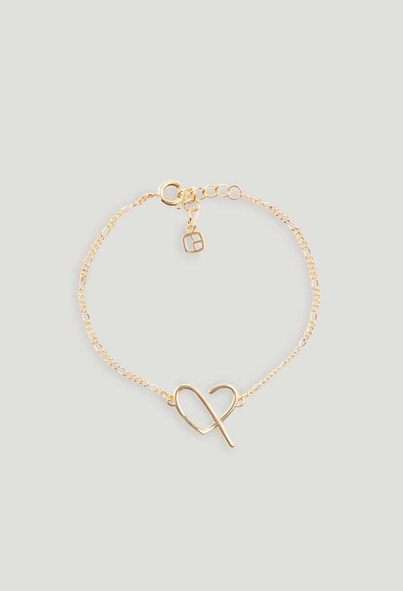 Claudie Pierlot | Pulsera corazón CP latón dorado para mujer.