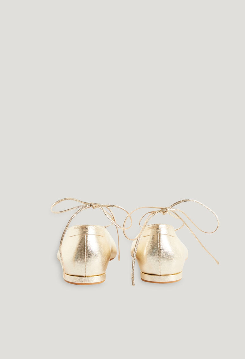 Claudie Pierlot | Bailarinas cuero dorado para mujer.