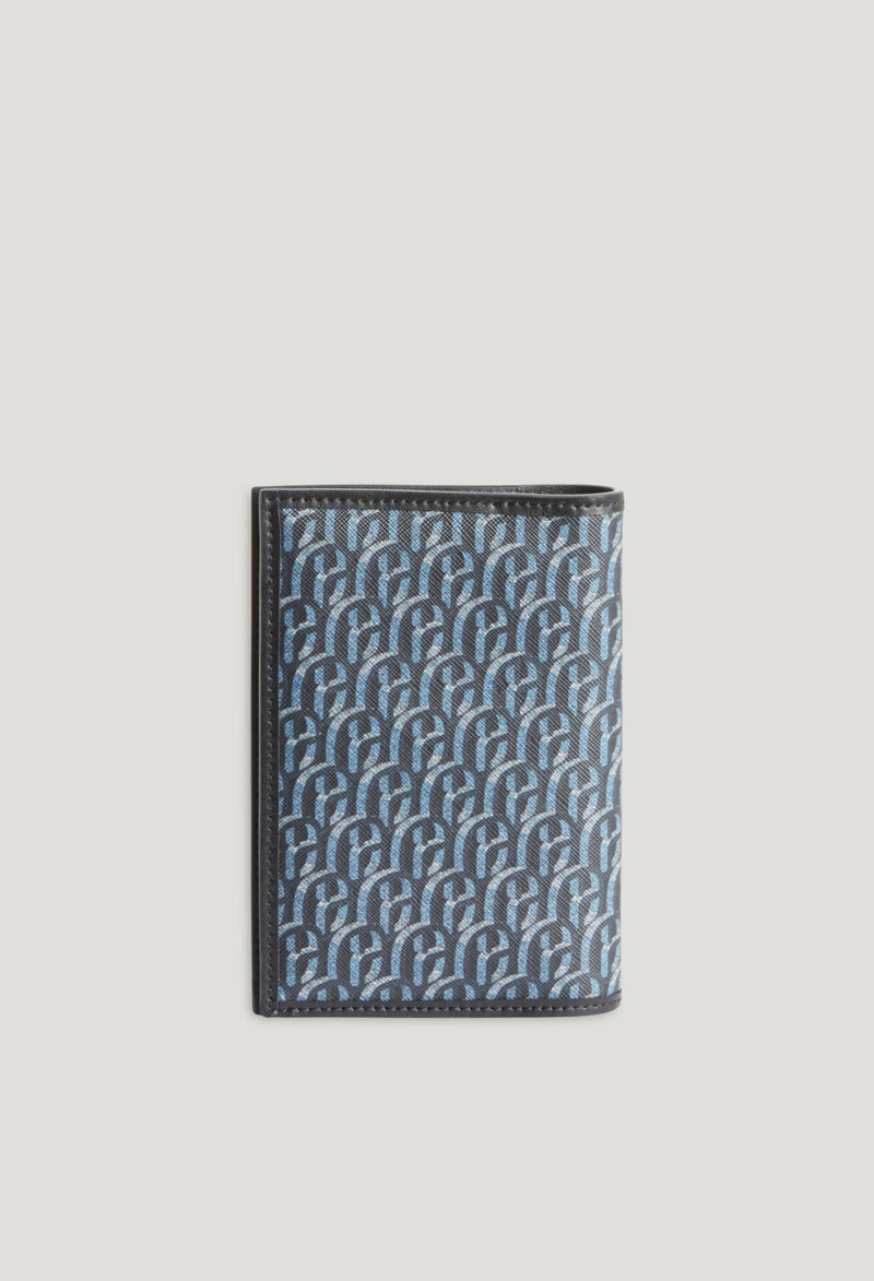 Funda pasaporte monograma azul marino