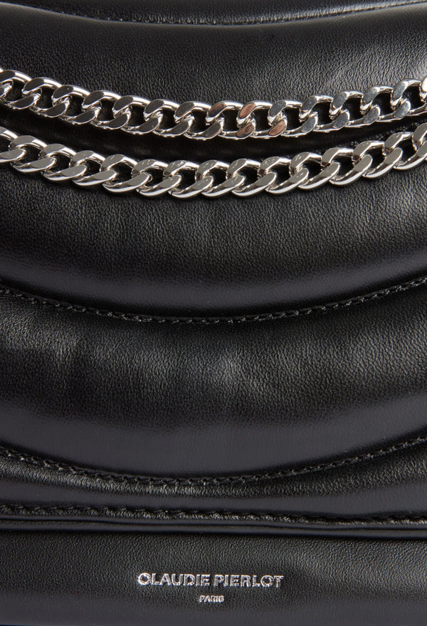 Bolso Angeli de cuero negro acolchado