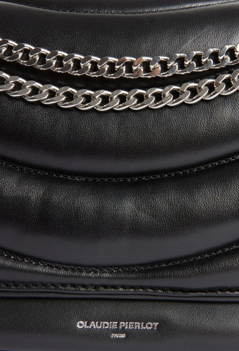 Bolso Angeli de cuero negro acolchado