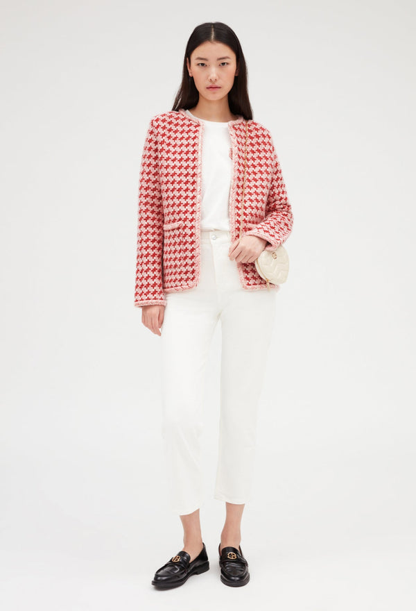 Cárdigan de punto efecto tweed