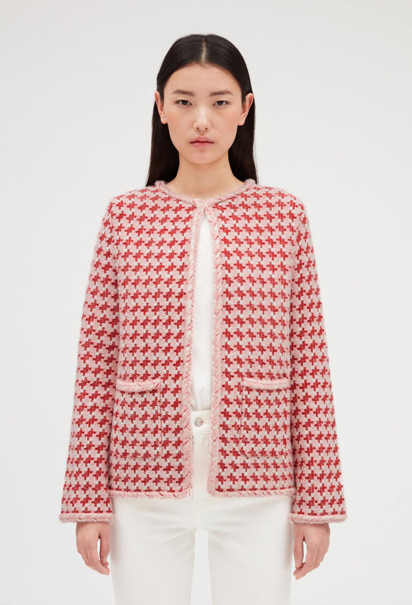 Cárdigan de punto efecto tweed
