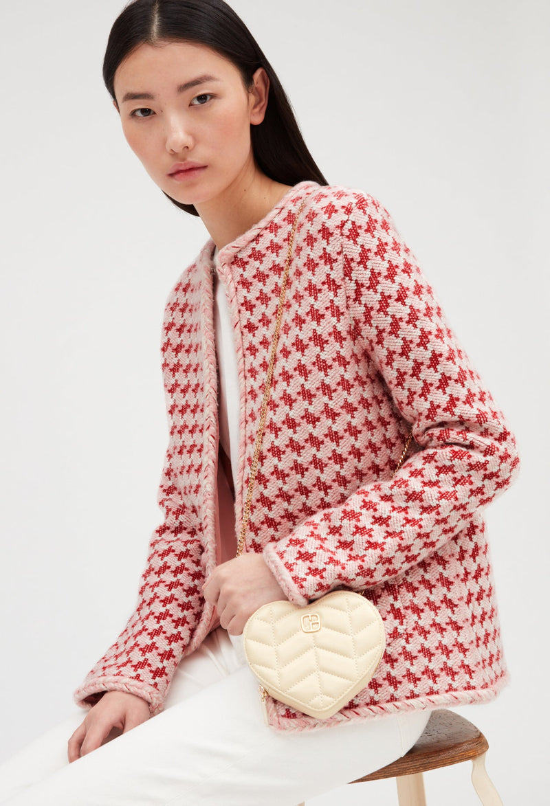 Cárdigan de punto efecto tweed