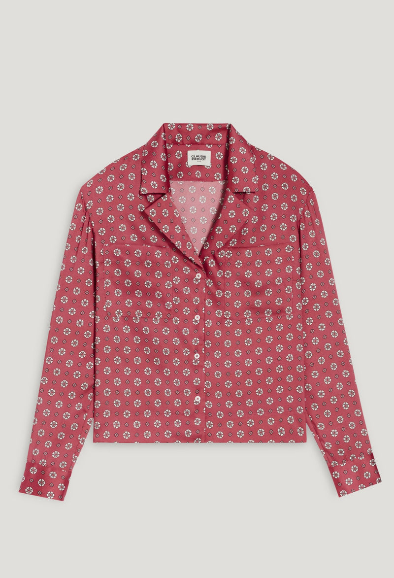 Camisa satinada con estampado