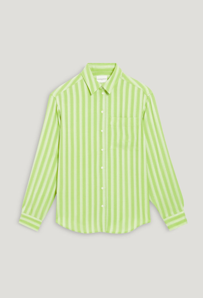 Camisa suelta de rayas matcha