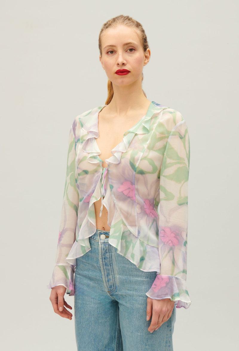 Blusa de seda con estampado de acuarela