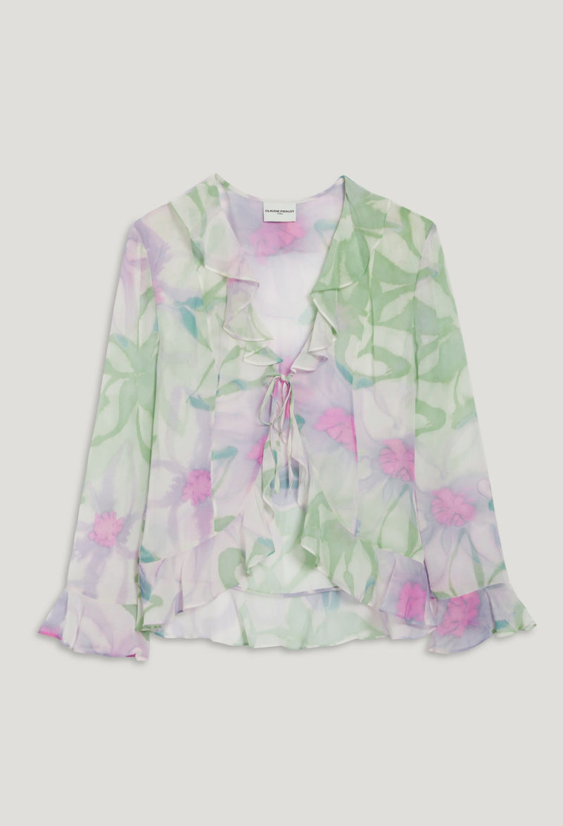 Blusa de seda con estampado de acuarela