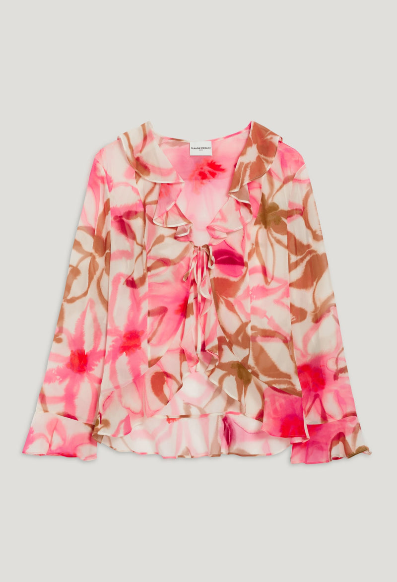 Blusa de seda con estampado de acuarela