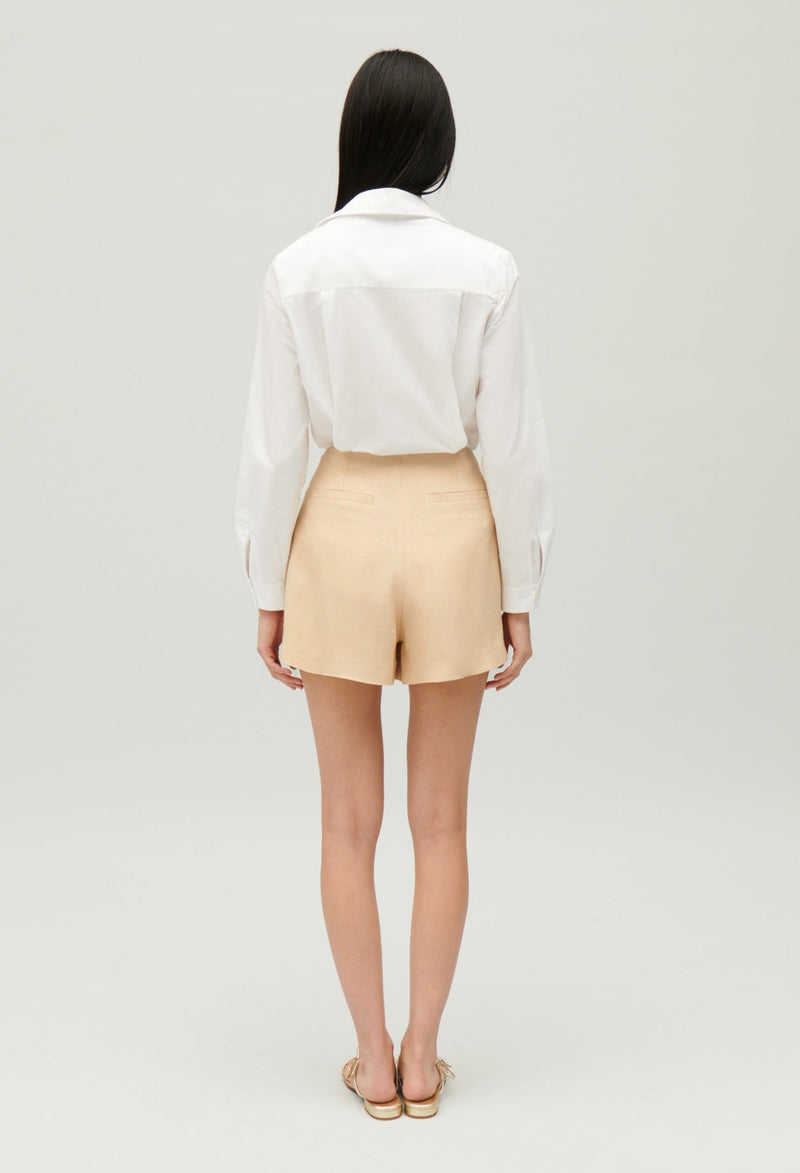 Claudie Pierlot | Falda short cruzada en beige para mujer.