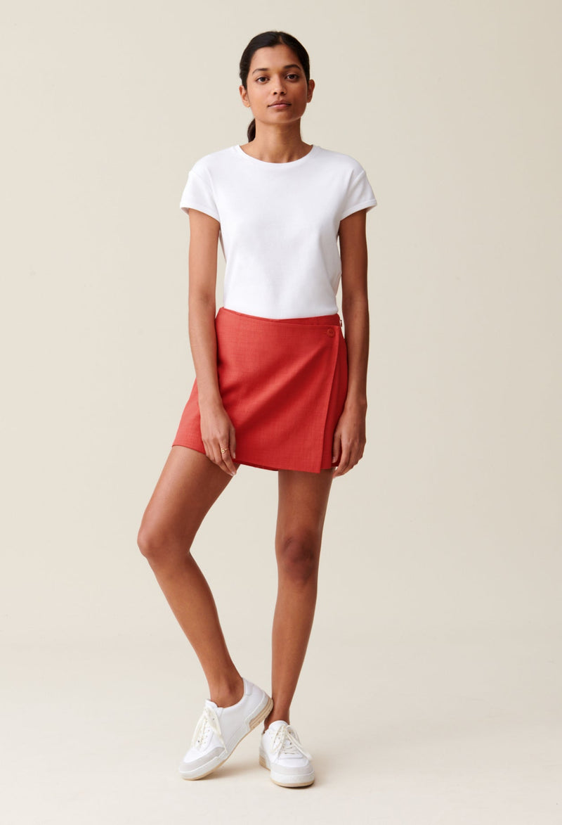 Claudie Pierlot | Falda pantalón cruzada terracota para mujer.