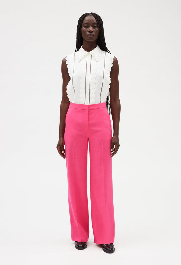 Claudie Pierlot | Pantalón ancho rosa para mujer.