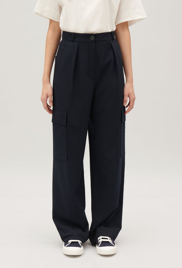 Claudie Pierlot | Pantalón cargo azul marino para mujer.